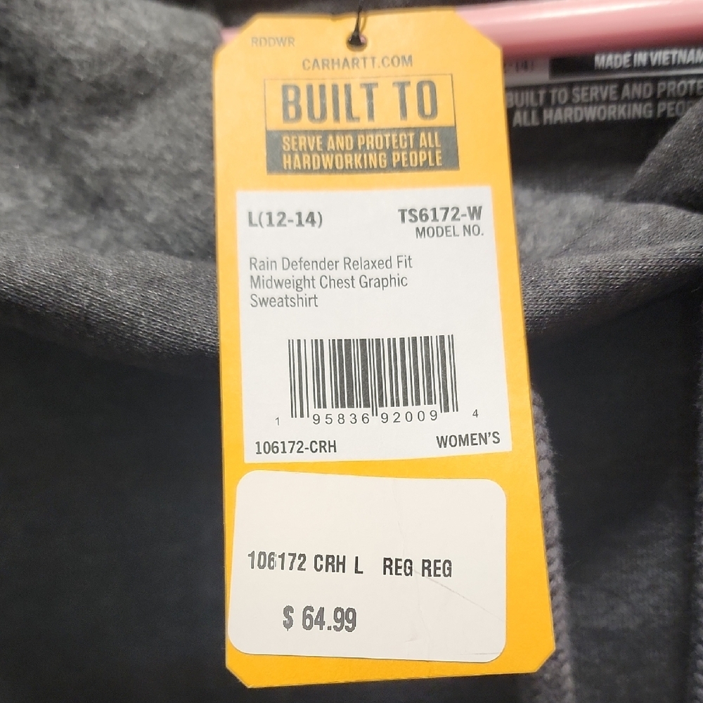 Carhartt Womens Charcoal Hoodie - Picture 3 of 5